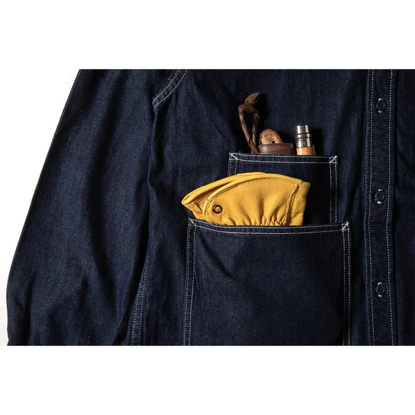 GRIP SWANY ( グリップスワニー ) 【 GSS-40 】 DENIM FIELD SHIRT シャツ | 長袖 | 長袖シャツ | アウトドア | キャンプ | トップス | アパレル | ワークテイスト | デニム | 武骨 | ポケット | 綿100％