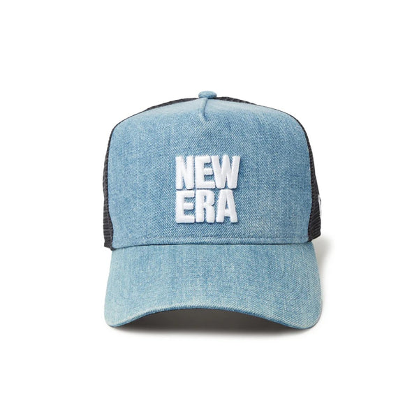 NEW ERA ( ニューエラ ) 9FORTY A-Frame トラッカー Denim スクエアニューエラロゴ | キャップ | 帽子 | 日よけ | デニム生地 | ロゴ | オシャレ | 型崩れしにくい | メッシュ | サイズ調整 | スナップバック | ユニセックス