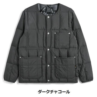 TAION ( タイオン ) ワーク クルーネック ダウンジャケット | アウター | ジャケット | 軽い | コンパクト | 軽量 | アウトドア | キャンプ | レジャー | シンプル | 保温 | 防寒 | 冬 | 定番 | 定番ダウン | TAION-104BWK | たいおん