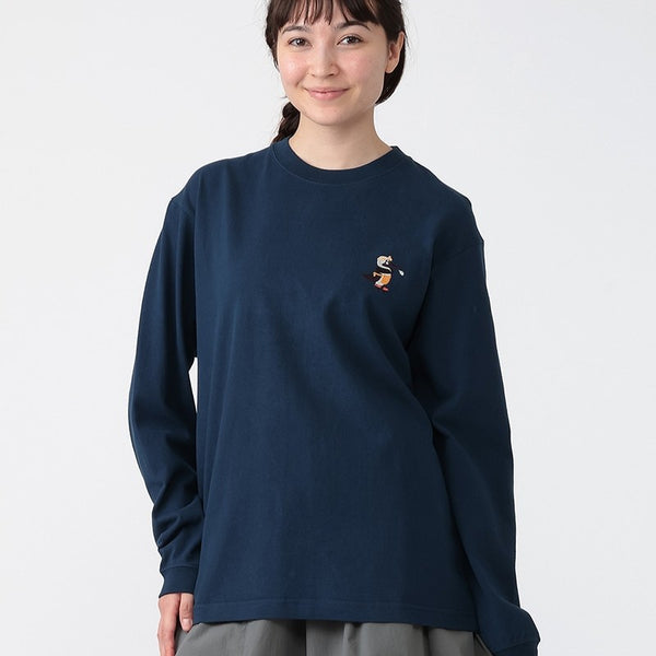 CHUMS ( チャムス ) アカアシサカバブラッシュドロングスリーブTシャツ 長袖Tシャツ ロンT メンズ レディース オーバーサイズ カジュアル アウトドア キャンプ トップス コットン 綿100% ブービーバード アカアシサカバ 秋冬 春 トレーナー