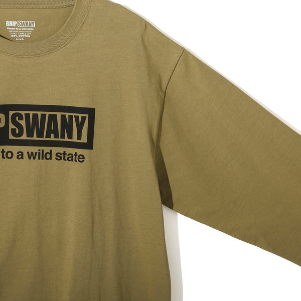GRIP SWANY ( グリップスワニー ) 【 GSMCT-115 】 BOX LOGO LS TEE | ロンT | ロングTシャツ | シンプル | アウトドア | お出かけ | コットン100% | カジュアル | キャンプ | アパレル | ぐりっぷすわにー