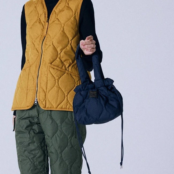 TAION ( タイオン ) ミリタリー ダウントートバッグS | バッグ | 定番 | ダウン | 鞄 | カバン | シンプル | 洗える | トートバッグ | 巾着バッグ | 機能性 | TAION-TT02ML-1-S | 小型バッグ | 小さめ | お出かけ | プレゼント | ギフト | たいおん