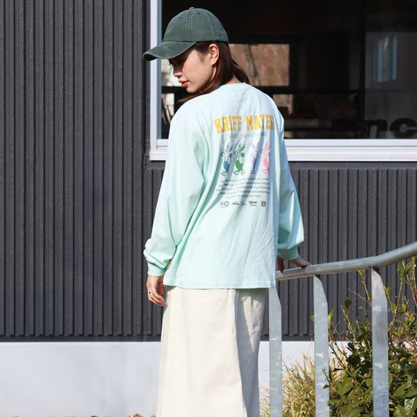 KRIFF MAYER ( クリフメイヤー ) クリフラビットロンT ( スタンド ) LADYS | W2536310 | レディース | シャツ | ロンT | 長袖 | Tシャツ | 発泡プリント | バックプリント | 体型カバー | ワンポイント | くりふめいやー