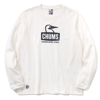 CHUMS ( チャムス ) ブービーフェイスブラッシュドロングスリーブTシャツ CH01-2303 White×Black | アウトドアトップス | ロンT | ロングTシャツ | 長袖 |