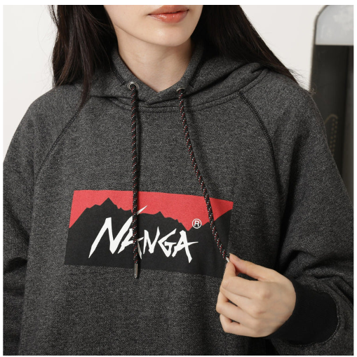 NANGA  (ナンガ)  ECO HYBRID BOX LOGO SWEAT HOODIE エコハイブリッドボックスロゴスウェットフーディー