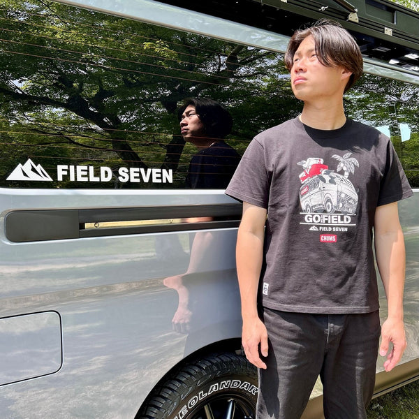 CHUMS × FIELD SEVEN 5th Anniversary Tシャツ ホワイト | ブラック | 白色 | 黒色 | 半袖 | 半袖シャツ | コラボ | チャムス | ちゃむす | フィールドセブン | 夏服 | アパレル | 吸水 | 通気性 | 綿100% | 快適