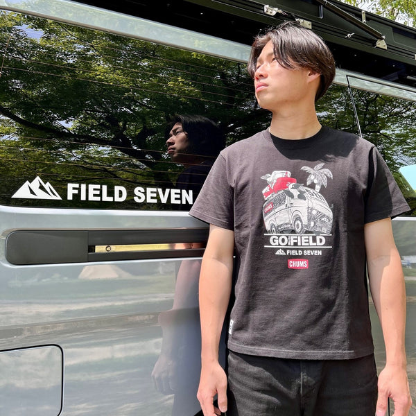 CHUMS × FIELD SEVEN 5th Anniversary Tシャツ ホワイト | ブラック | 白色 | 黒色 | 半袖 | 半袖シャツ | コラボ | チャムス | ちゃむす | フィールドセブン | 夏服 | アパレル | 吸水 | 通気性 | 綿100% | 快適