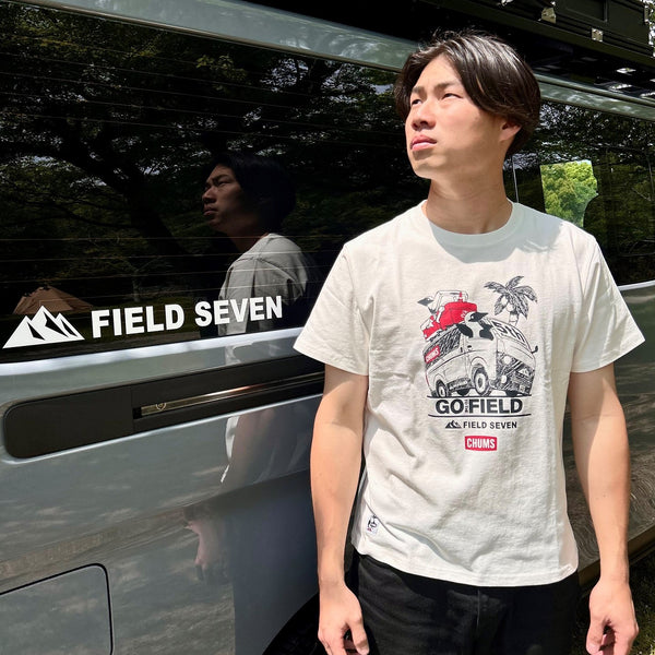CHUMS × FIELD SEVEN 5th Anniversary Tシャツ ホワイト | ブラック | 白色 | 黒色 | 半袖 | 半袖シャツ | コラボ | チャムス | ちゃむす | フィールドセブン | 夏服 | アパレル | 吸水 | 通気性 | 綿100% | 快適