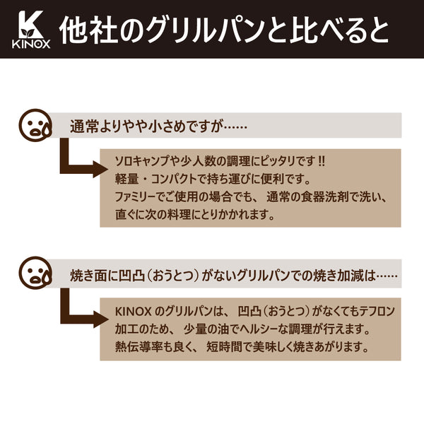 KINOX ( キノックス ) MULTI-FIT COATING GRILL PAN / マルチフィットコーティンググリルパン ki24a035 アウトドア フライパン テフロン加工 コンパクト キャンプ 料理 ソロキャンプ 韓国ブランド