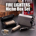 Niche Box Set / FIRE LIGTHERS キャンプ | アウトドア | マッチストライカー | セット | コンパクト | 持ち運び | 耐熱 | 防水 | オイルライター | マッチ | 火起こし