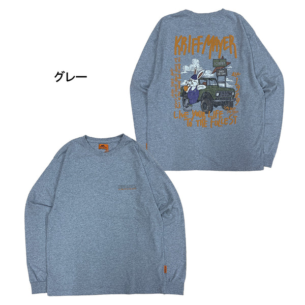 KRIFF MAYER ( クリフメイヤー ) クリフラビットロンT ( 車 ) 2517807 | ロンT | ウェア | トップス | 長袖 | ロングTシャツ | バックプリント | 綿 | ワンポイント | メンズ | レディース | ユニセックス | コットン