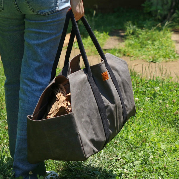 DULTON（ダルトン）WAX CANVAS LOG BAG ツールバッグ | アウトドアバッグ | 薪バッグ | キャンバス生地 | キャンプ | アウトドア | 焚火