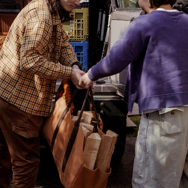 DULTON（ダルトン）WAX CANVAS LOG BAG ツールバッグ | アウトドアバッグ | 薪バッグ | キャンバス生地 | キャンプ | アウトドア | 焚火