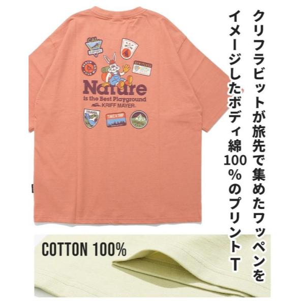 KRIFF MAYER ( クリフメイヤー ) クリフラビット半袖Tシャツ ネイチャー Tシャツ 半袖 メンズ レディース 綿100％ プリントTシャツ うさぎ アニマル カジュアル アウトドア 2556301