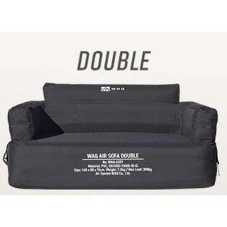 WAQ ( ワック ) AIR SOFA ダブル | エアソファ | 2人掛け | 電動ポンプ付 | ソファ | ゆったり | ワイド | リラックス | コンパクト | 寝転ぶ | くつろぐ | 耐久 | 防水 | アウトドア | キャンプ | 簡単 | わっく | ブラック | コヨーテ