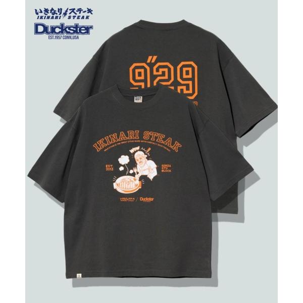 DUCKSTER × いきなりステーキコラボS/TEE カレッジ Tシャツ 肉 半袖 半袖Tシャツ メンズ レディース ユニセックス おじさん トップス ワイルドステーキ プリントTシャツ プリントT ストリート 夏 カジュアル 950216