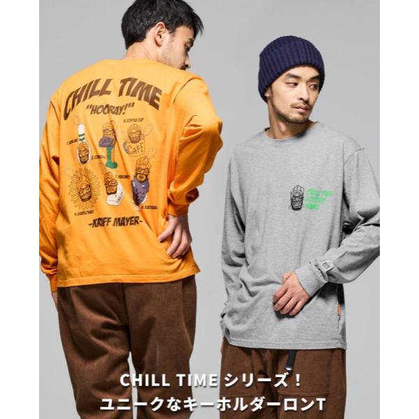 KRIFF MAYER ( クリフメイヤー ) チルタイムロンT ( キーホルダー ) MENS | メンズ | 2517808 | トップス | 長袖 | ウェア | 長袖シャツ | Tシャツ | ユニセックス | バックプリント | くりふめいやー | お出かけ | アウトドア | キャンプ | レジャー