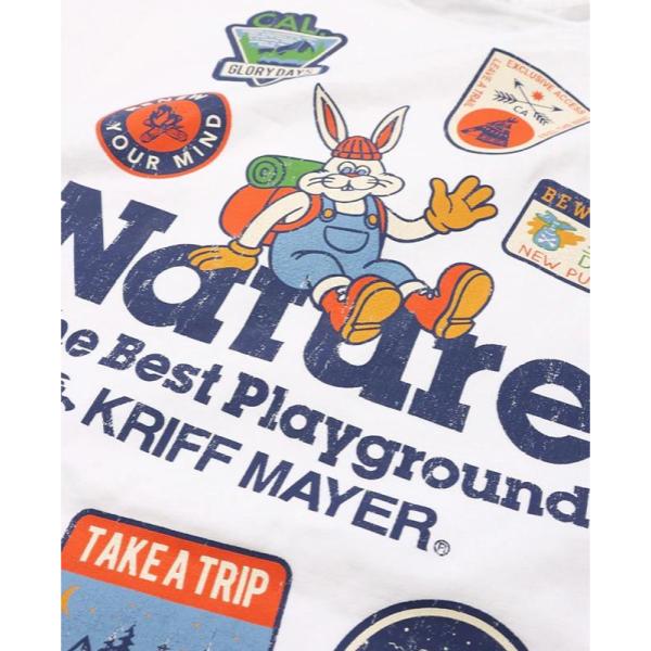 KRIFF MAYER ( クリフメイヤー ) クリフラビット半袖Tシャツ ネイチャー Tシャツ 半袖 メンズ レディース 綿100％ プリントTシャツ うさぎ アニマル カジュアル アウトドア 2556301