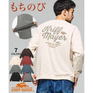 KRIFF MAYER ( クリフメイヤー ) もちのび刺繍ラグランロンT | MENS | 2515601 | メンズ | 長袖 | ウェア | トップス | 長袖Tシャツ | ロンT | 起毛 | ふわふわ | 伸縮性 | 刺繍 | カジュアル | 保温 | 秋服 | 冬服 | くりふめいやー