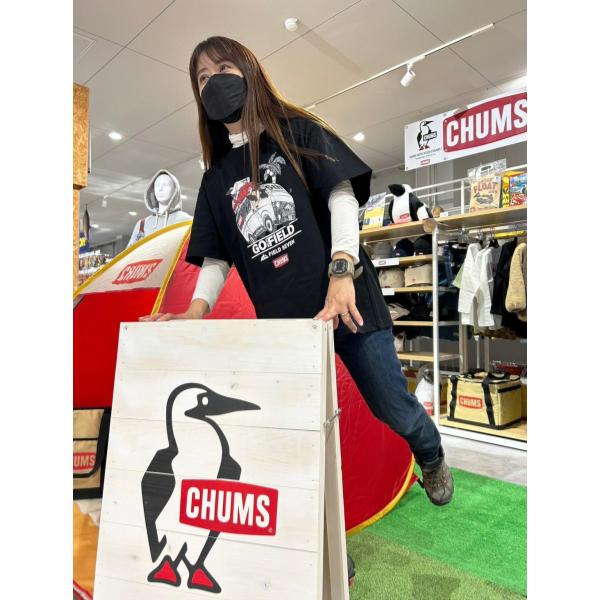 CHUMS × FIELD SEVEN 5th Anniversary Tシャツ ブラック | 黒色 | 半袖 | 半袖シャツ | コラボ | チャムス | ちゃむす | フィールドセブン | 夏服 | アパレル | 吸水 | 通気性 | 綿100% | 快適
