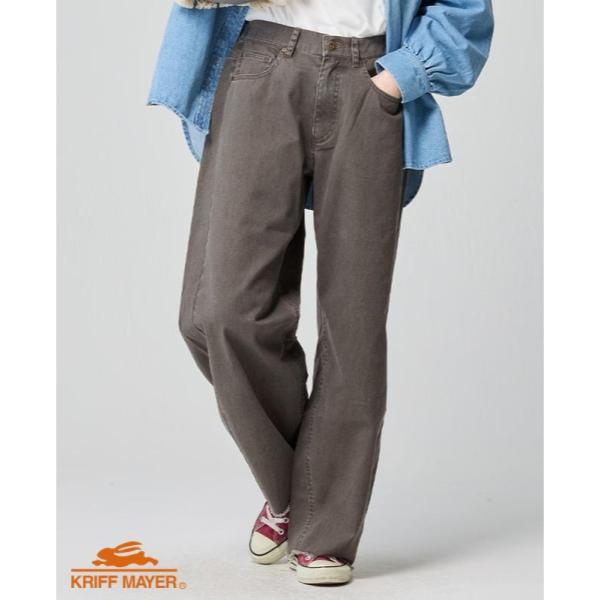 KRIFF MAYER ( クリフメイヤー ) ユーズド風カラーパンツ | LADYS | W2535121 | レディース | ロングパンツ | 着やせ | オシャレ | アウトドア | お出かけ | ゆったり | ユーズド風 | すっきり | シンプル | 春 | くりふめいやー | カジュアル