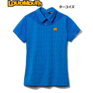LOUDMOUTH ( ラウドマウス ) レディース ストレッチメッシュ 半袖モックネックシャツ | シャツ | 半袖 | ゴルフ | ウェア | 半袖シャツ | 吸汗速乾 | UV | 透け感 | オシャレ | 765654 | らうどまうす