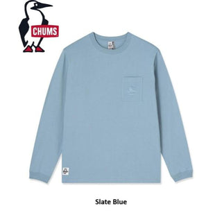 CHUMS ( チャムス ) ブービーフェイスポケットブラッシュドロングスリーブTシャツ 長袖Tシャツ ロンT メンズ レディース ユニセックス ブービーバード ポケットTシャツ コットン 綿100％ ブラッシュド 裏起毛風 秋冬 春 トップス カジュアル タウンユース 普段着 CH01-2670