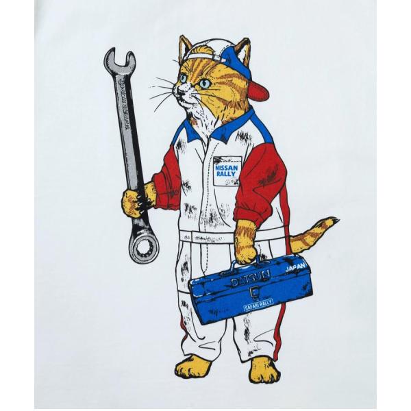 go slow caravan ( ゴースローキャラバン ) 【 NISSAN×go slow caravan 】 超ヘビーUSA/CRALLYメカニック猫ロングスリーブTEE | MENS | メンズ | トップス | ウェア | ロンT | 長袖 | Tシャツ | 綿100％ | 351951 | ごーすろーきゃらばん