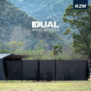 KZM OUTDOOR（ カズミ アウトドア ）デュアル ウィンドウスクリーン 焚き火 陣幕 焚火陣幕 風よけ 防風 風防 仕切り タープ シート キャンプ アウトドア キャンプ用品 (kzm-k20t3t010)