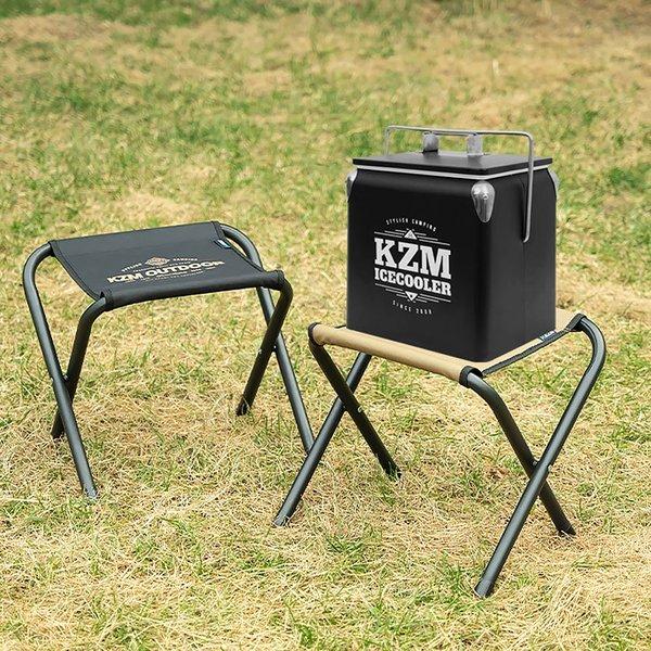 KZM OUTDOOR（ カズミ アウトドア ）エンケル BBQチェア ブラック＆ゴールド アウトドアチェア 折りたたみ椅子 クーラースタンド キャンプ アウトドア (kzm-k21t1c03)