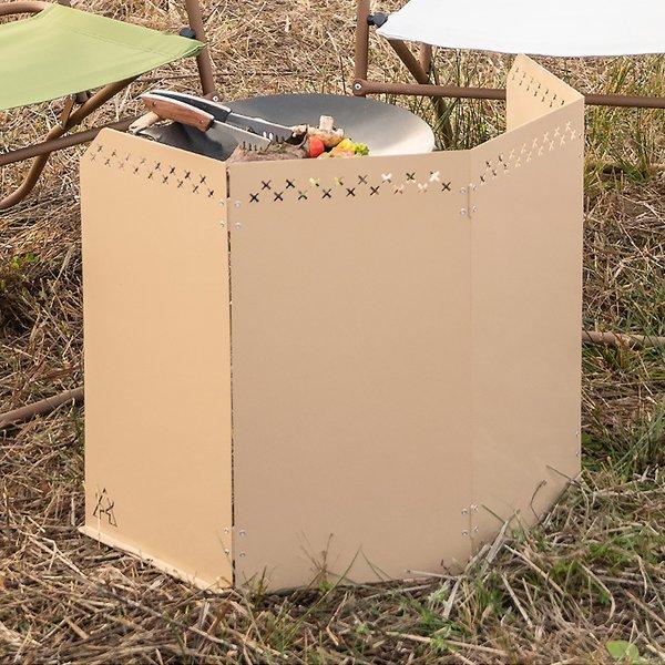 KZM OUTDOOR（ カズミ アウトドア ）ウインドシールド L 風避け コンロ バーナー ウィンドシールド ウィンドスクリーン 防風 風防 仕切り キャンプ アウトドア キャンプ用品 (kzm-k21t3k05)