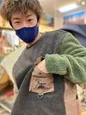 KRIFF MAYER×FIELD SEVENコラボ企画　HINOKOフリースクルーネック MULTI カジュアルトップス アメカジ アウトドアウエア ボアフリース 難燃