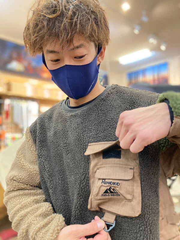 KRIFF MAYER×FIELD SEVENコラボ企画　HINOKOフリースクルーネック MULTI カジュアルトップス アメカジ アウトドアウエア ボアフリース 難燃